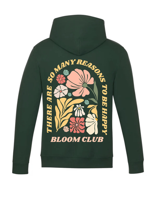 BE HAPPY FLORAL HOODIE
